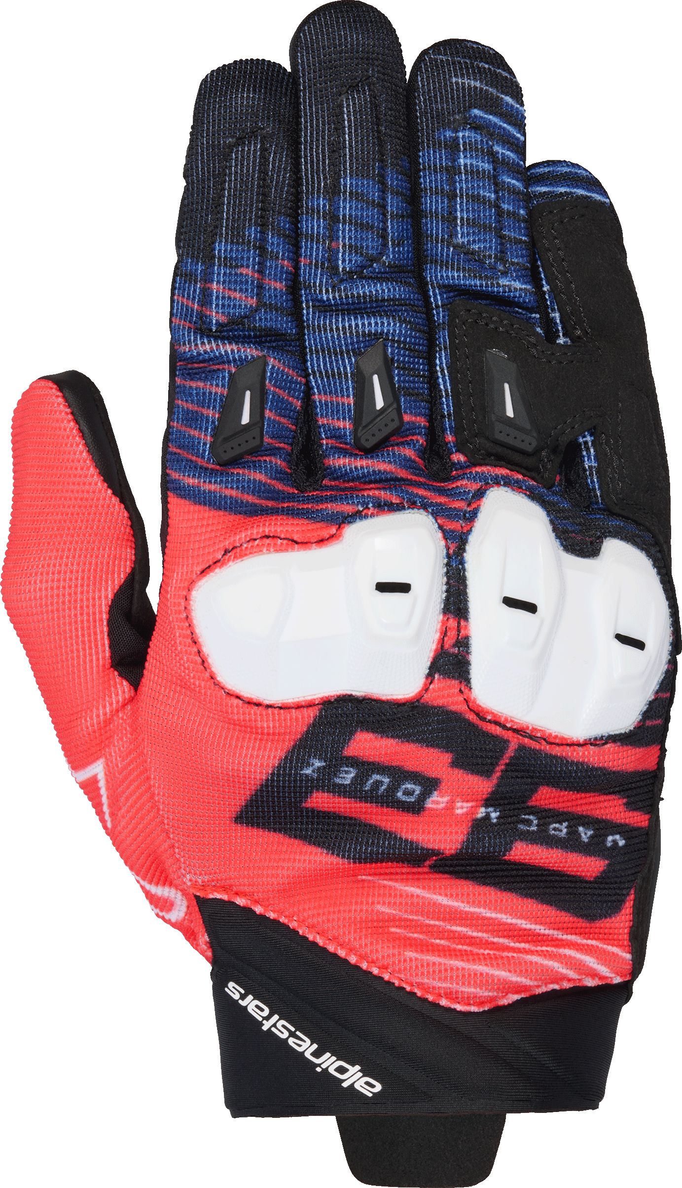 Men's summer gloves ALPINESTARS SP X 1 MM93 Black-Red Fluo-Blue Navy-White