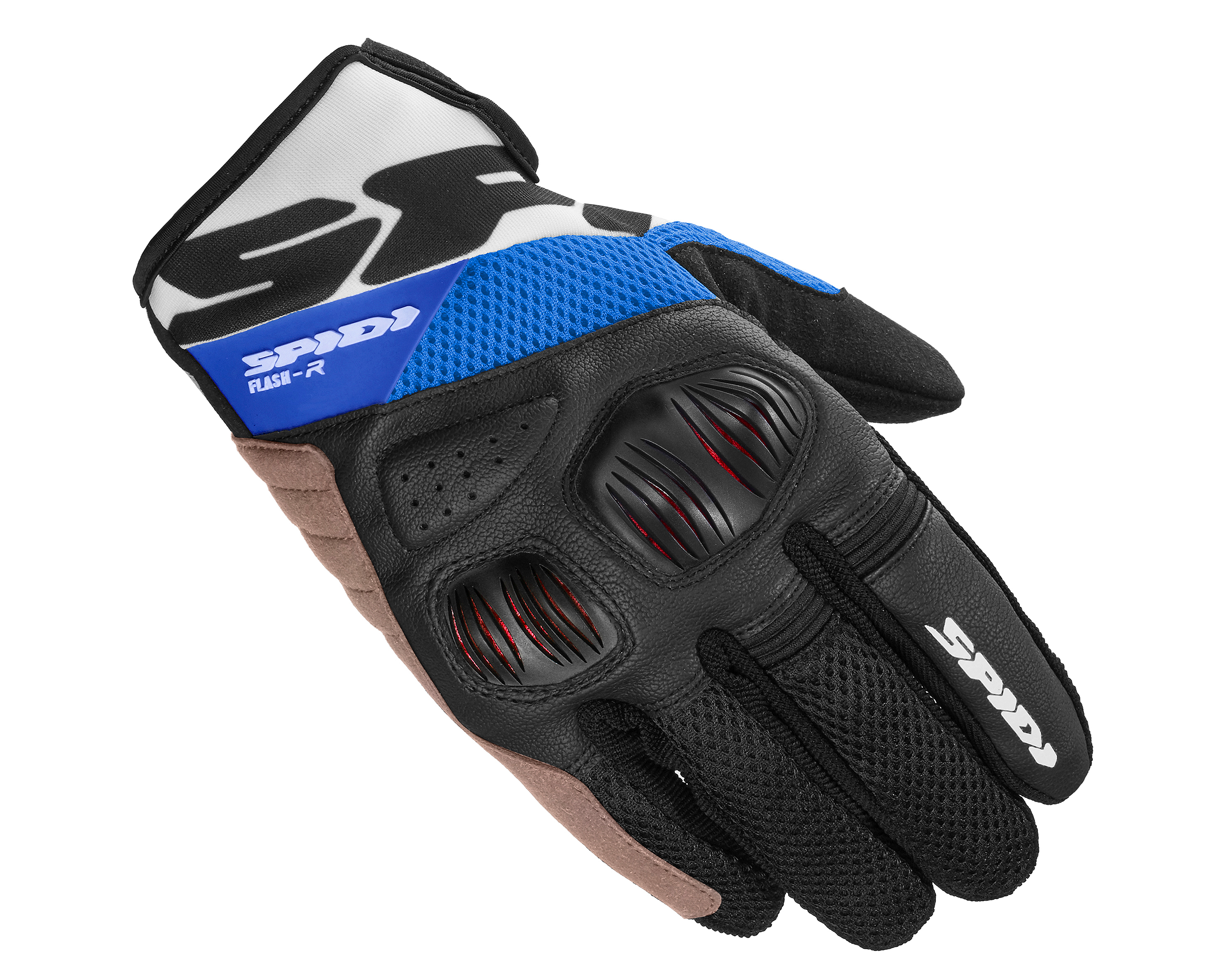 Zomerhandschoenen heren SPIDI Flash-R EVO Zwart-Blauw-Wit