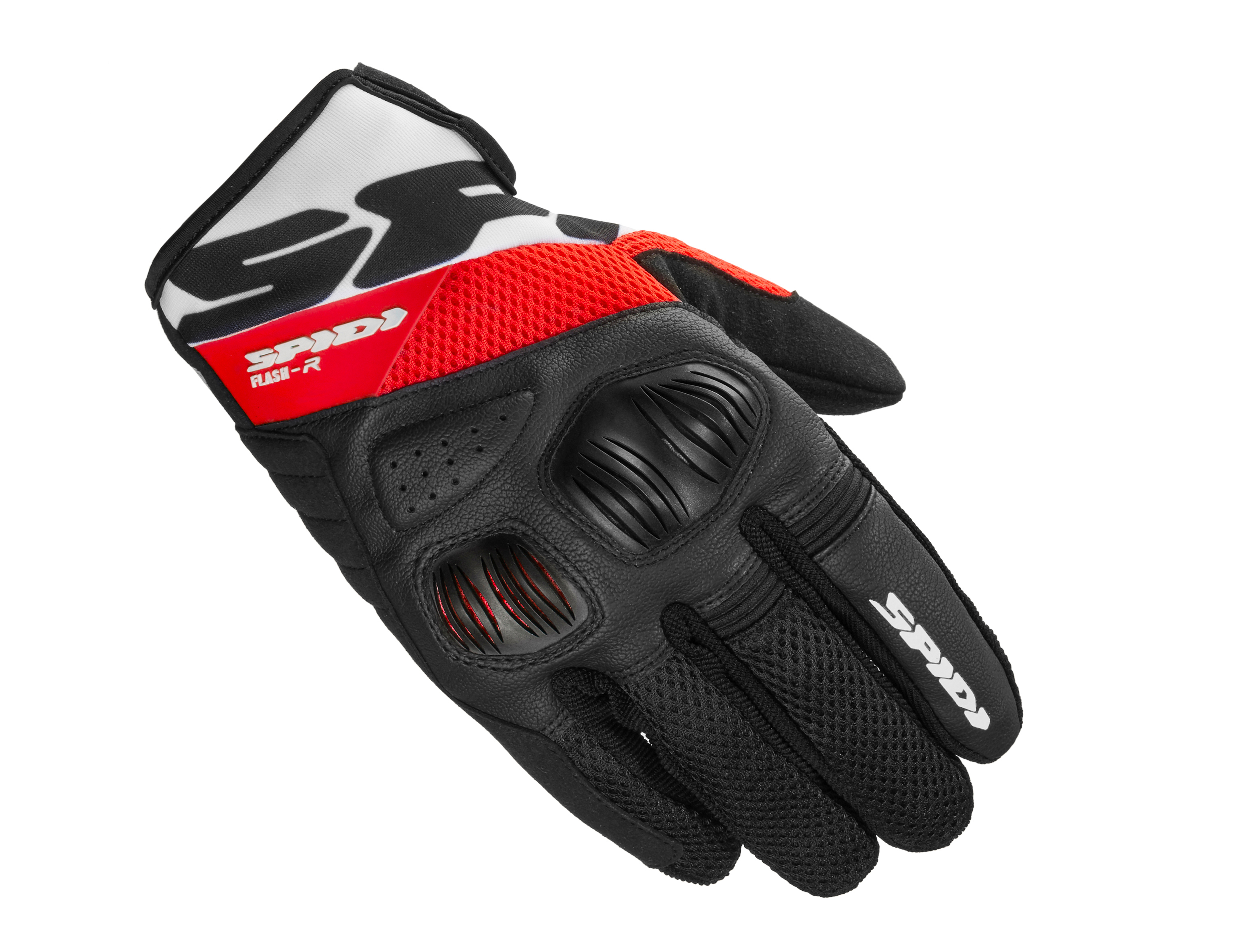Gants été hommes SPIDI Flash-R EVO Noir-Rouge-Blanc