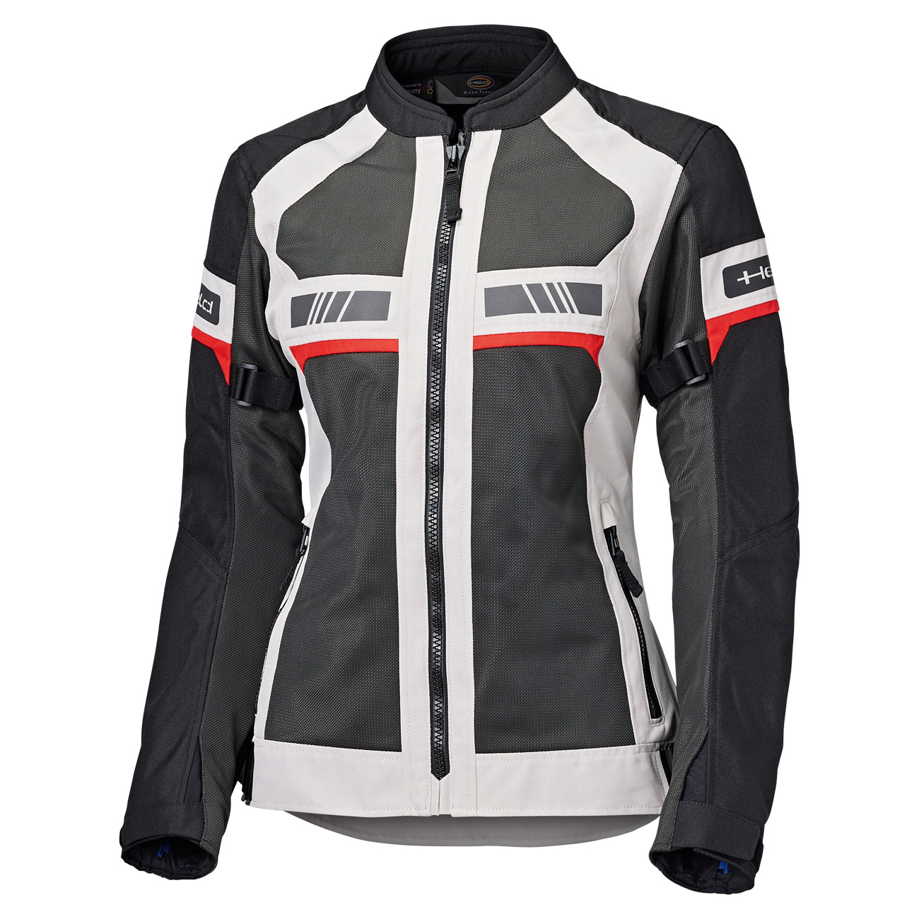 Women's summer motorcycle jacket and hoodie HELD Tropic 4 Top Lady Grey-Red