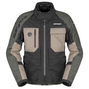 Men's textile motorcycle jacket SPIDI Crossmaster 2 H2Out Black-Dark green-Sand