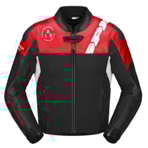 Men's leather motorcycle jacket SPIDI DP Progressive Hybr Red-Black