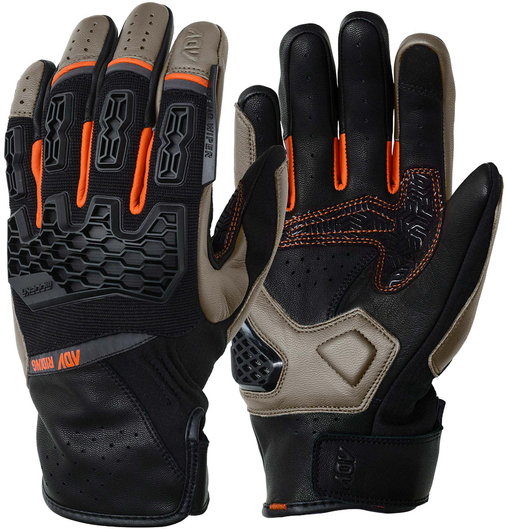 Zomerhandschoenen heren MODEKA Atlaz Gloves Safari-Zwart