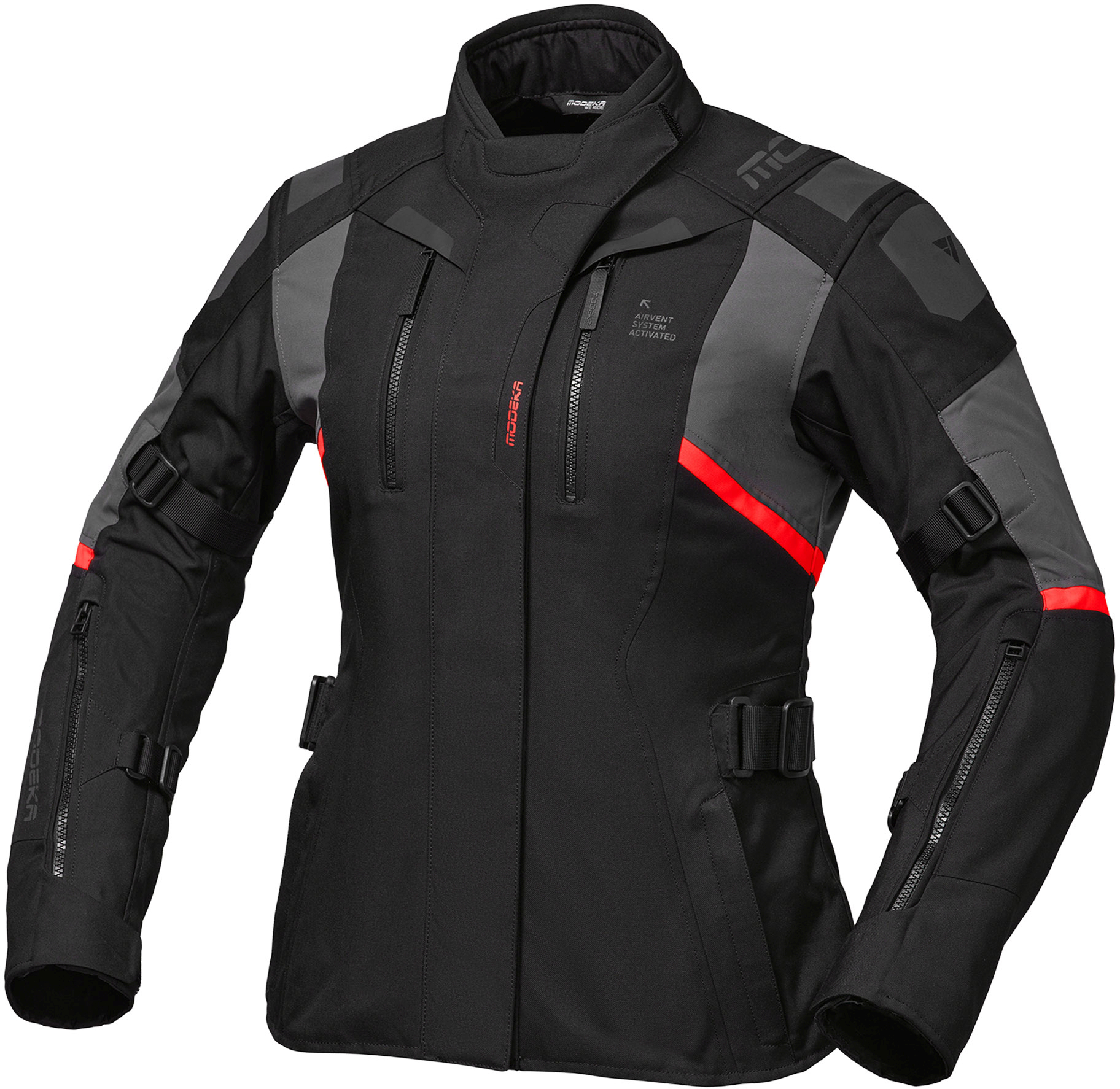 Women's textile motorcycle jacket MODEKA Striker III Lady Black-Dark Grey