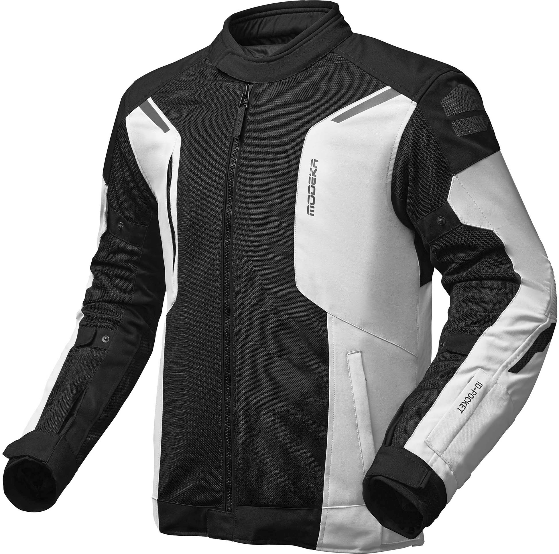Men's summer motorcycle jacket and hoodie MODEKA Khao Air II Black-Light Grey