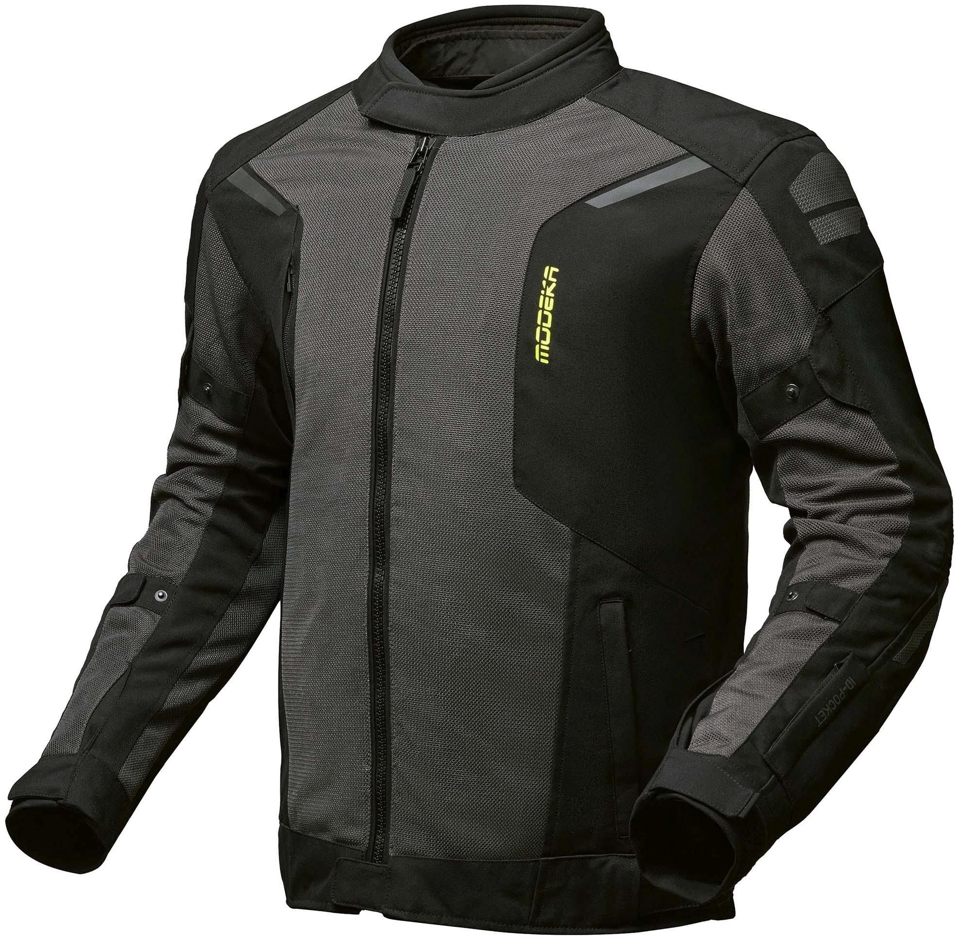 Doorwaai motorjas en hoodie heren MODEKA Khao Air II Jacket Donker Grijs-Zwart