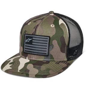 Petjes en mutsen ALPINESTARS Flag Flat Trucker Hat Groen Camo-Zwart