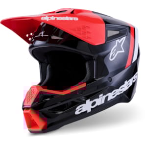 Crosshelm ALPINESTARS S-M3 Radium Zwart-Rood Fluo-Wit