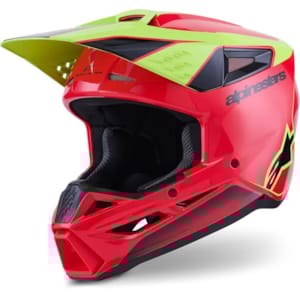 Crosshelm ALPINESTARS S-M3 Fray Rood-Geel Fluo-Zwart