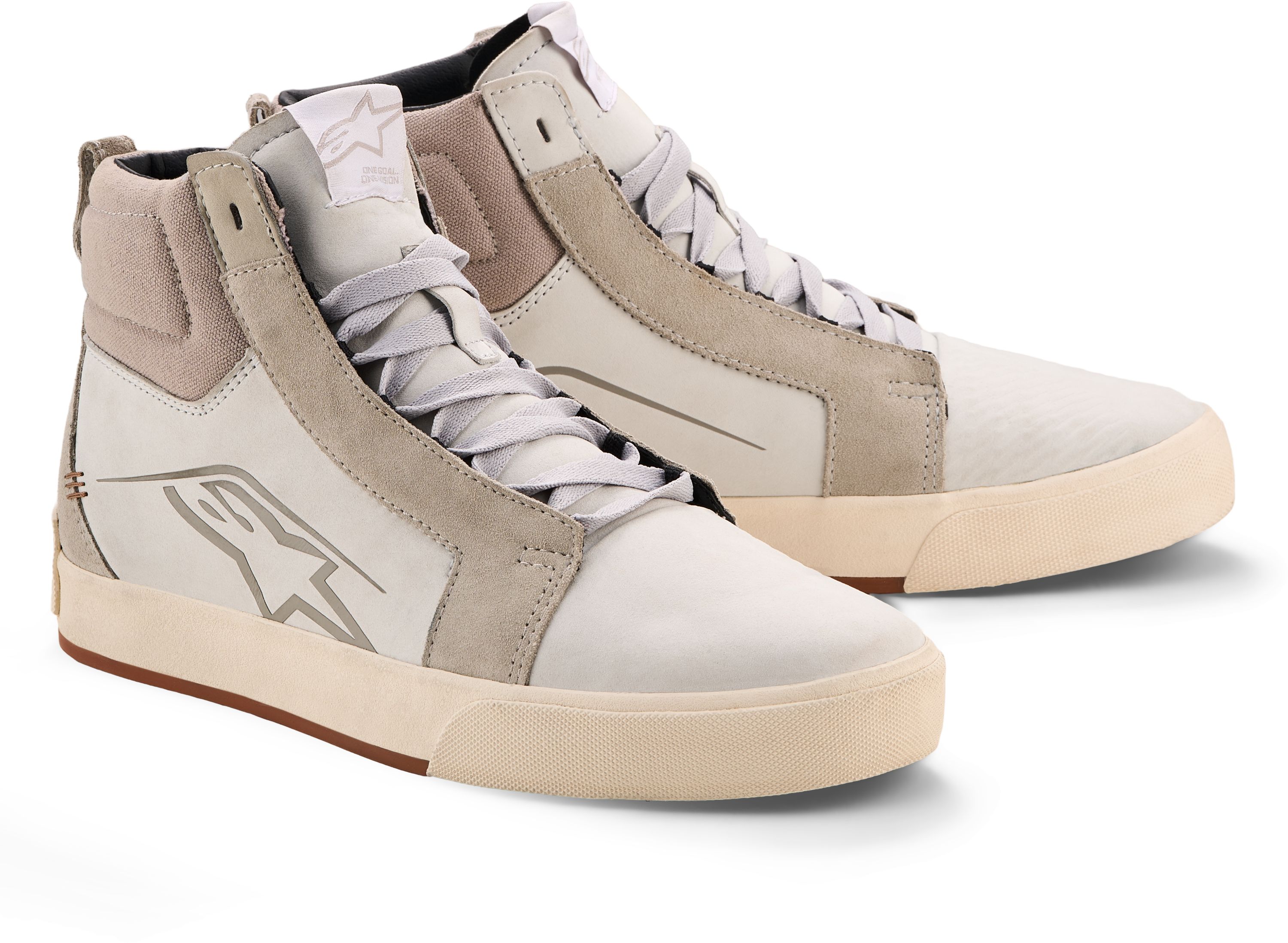 Motorschoenen heren ALPINESTARS Ride-63 Leather Shoes Gebroken Wit-Cool Grijs-Gom