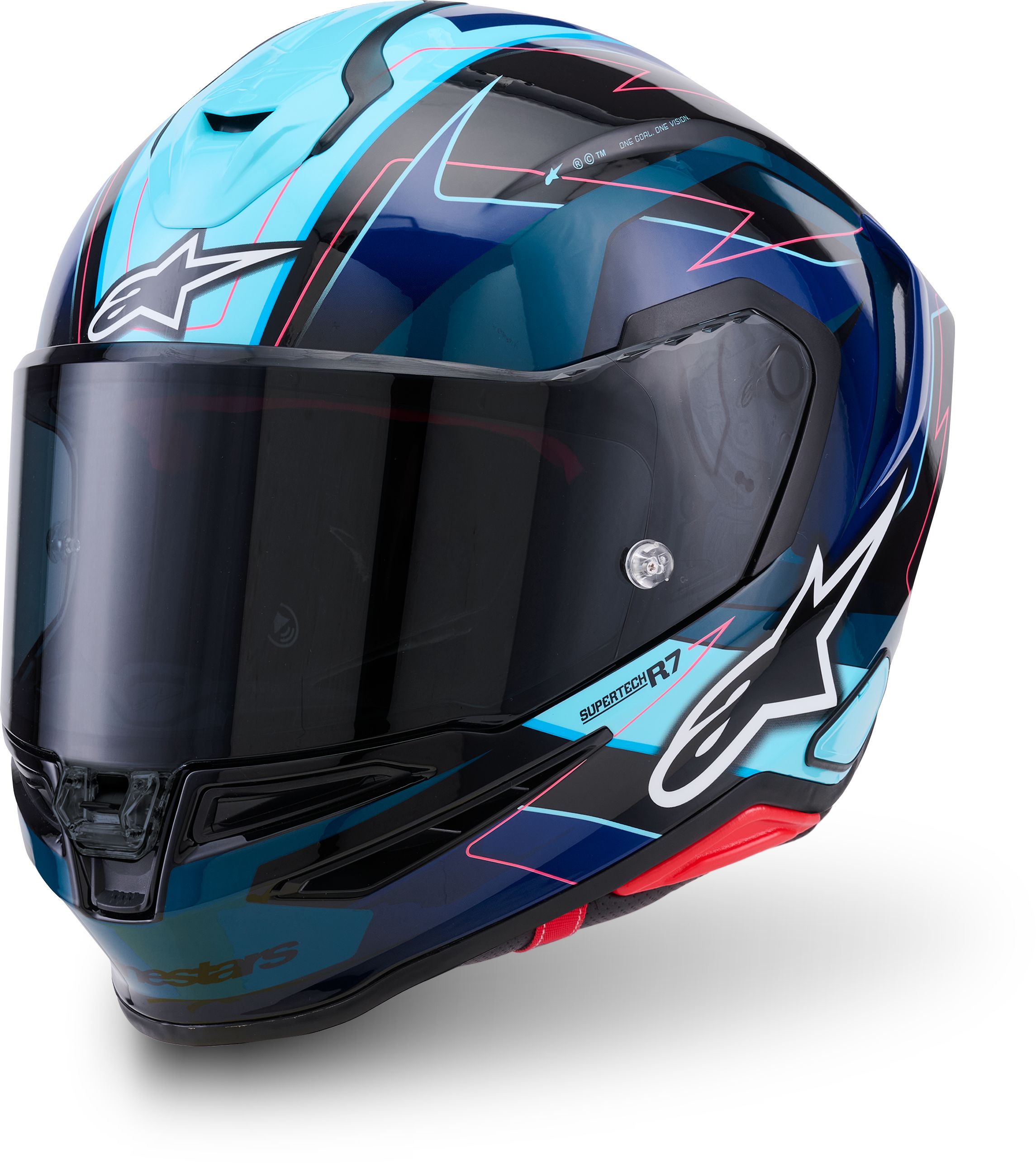 ALPINESTARS S-R7 Kinetis Zwart-Blauw-Roze Fluo-Wit
