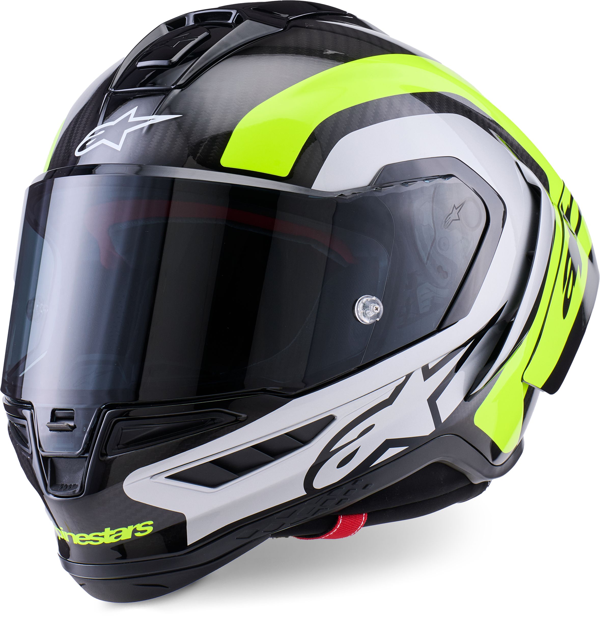 Casque intégral ALPINESTARS Supertech R10 Arius Noir-Argent-Jaune Fluo