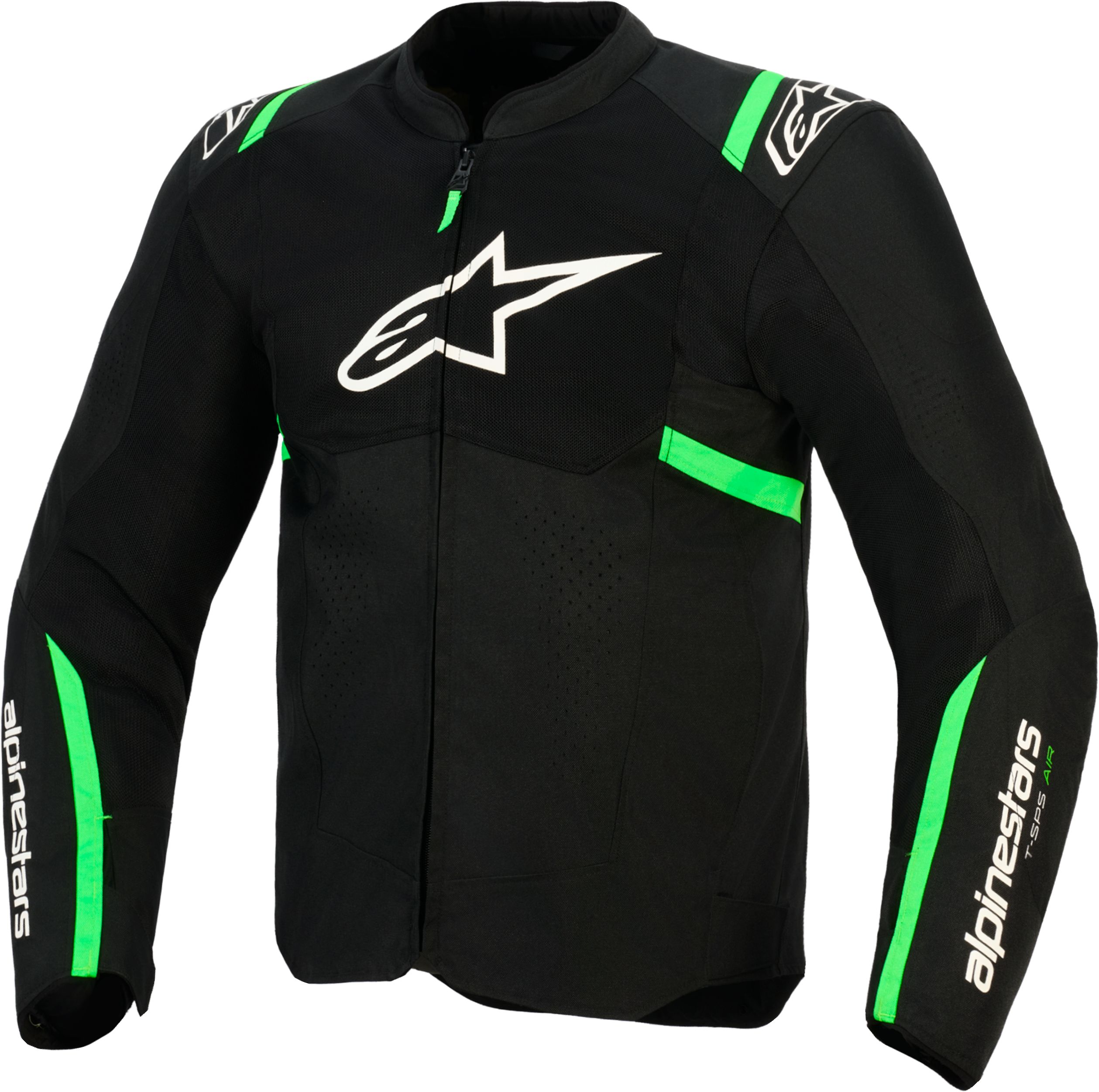 Men's summer motorcycle jacket and hoodie ALPINESTARS T-SPS Air V2 Black-Fluo Green
