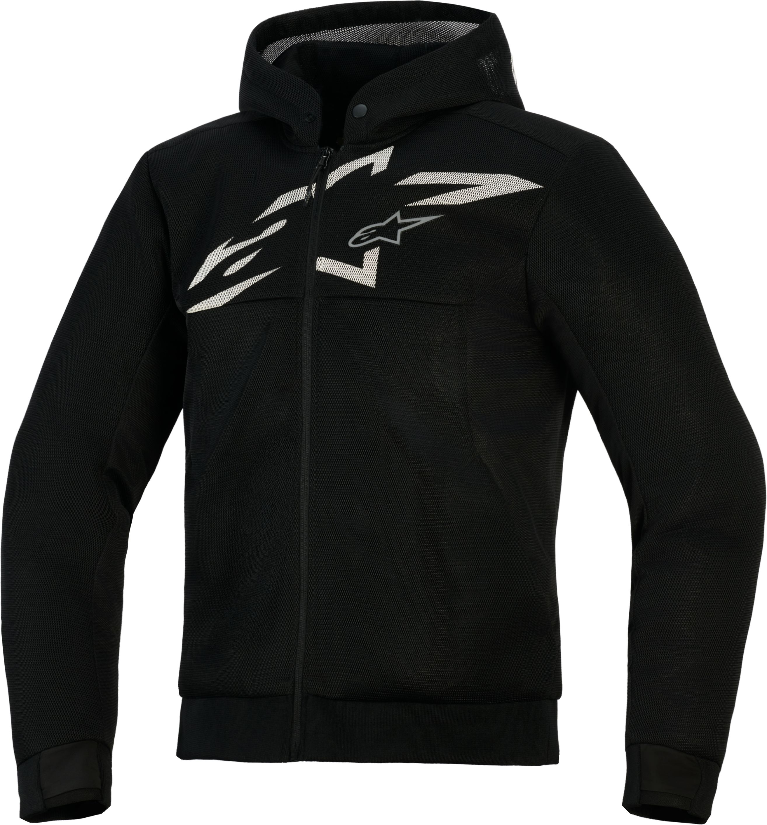 Men's summer motorcycle jacket and hoodie ALPINESTARS Chrome Superairflow Black-Dark Grey-White
