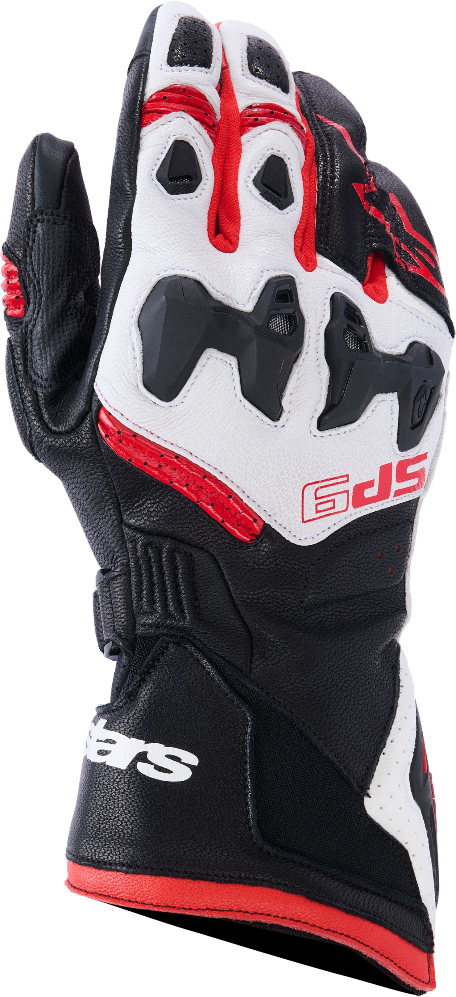 Racing gloves ALPINESTARS SP-9 Black-White-Bright Red