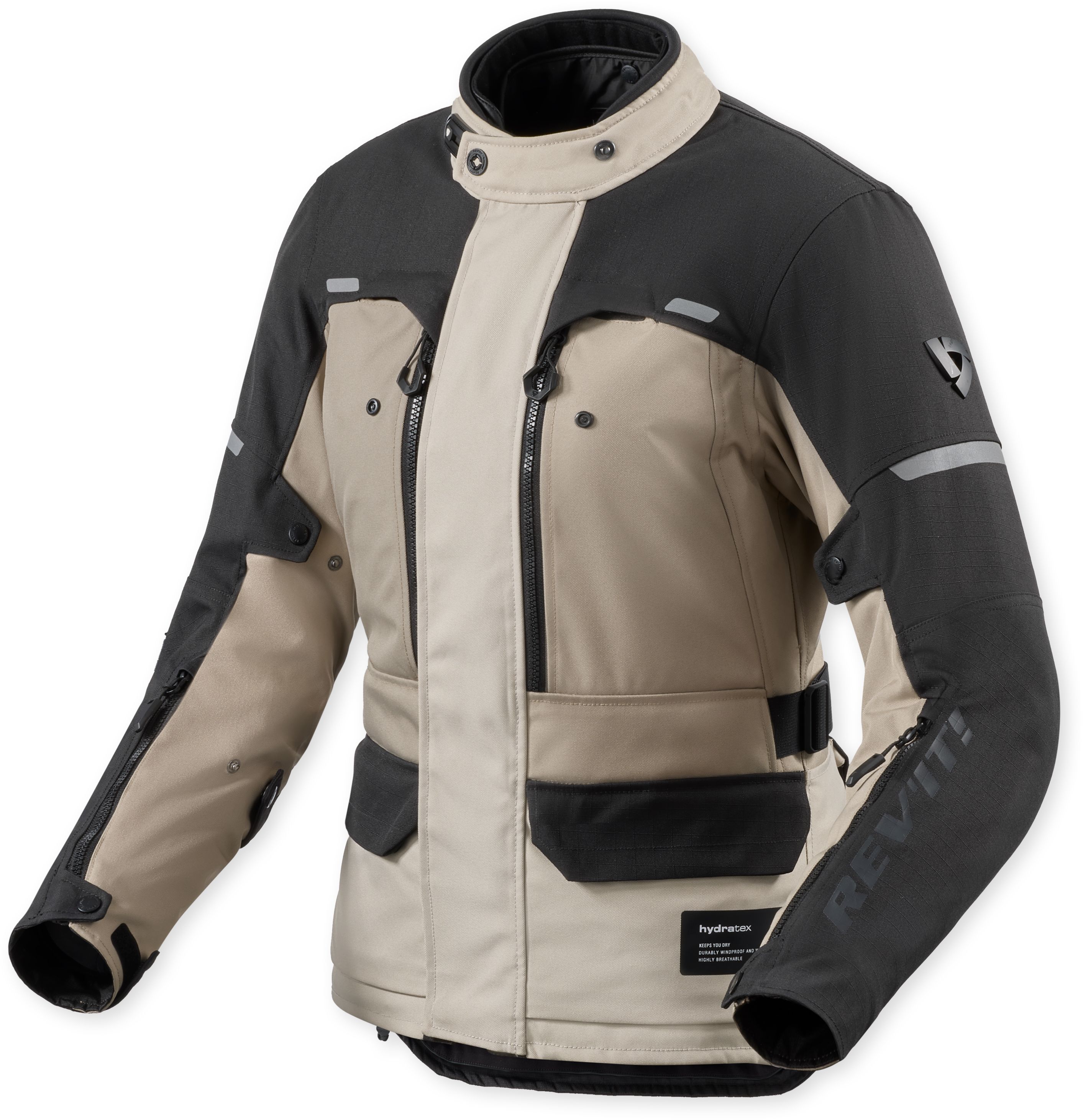 Textiel motorjas dames REV'IT! Outback 5 H2O Lady jacket Zand - Zwart