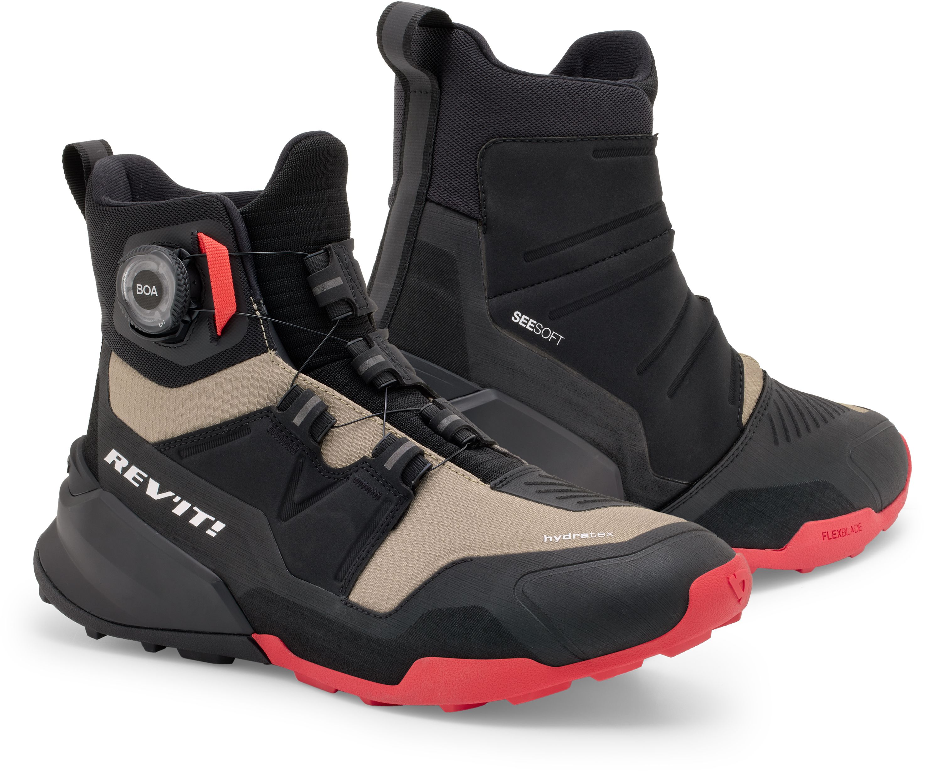 Men's motorcycle shoes REV'IT! Undercut H2O Black - Sand