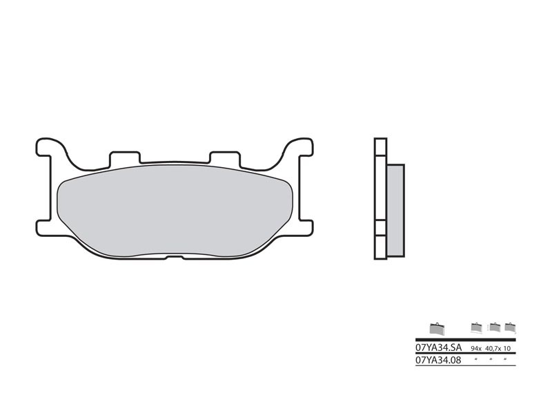 BREMBO Plaquettes de frein moto, Route Métal Fritté 07YA34LA