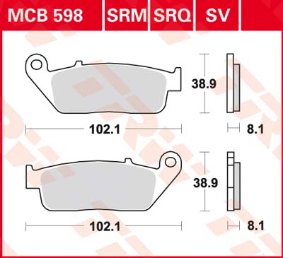 TRW Remblokken, en remschoenen voor de moto, MCB598SV Sinter street