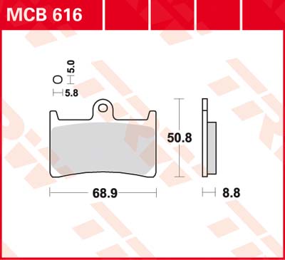 TRW Remblokken, en remschoenen voor de moto, MCB616 Allround organisch