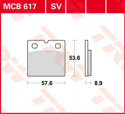 TRW Remblokken, en remschoenen voor de moto, MCB617SV Sinter street