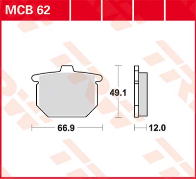 TRW Remblokken, en remschoenen voor de moto, MCB62 Allround organisch