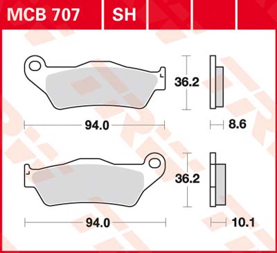 Trw Jeu De Plaquettes De Frein Mcb707 Sh - Image 4