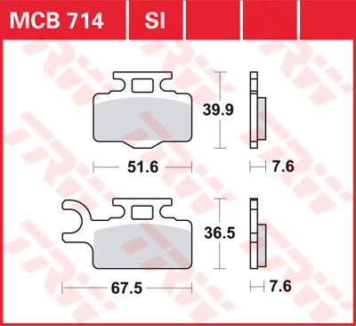 TRW Remblokken, en remschoenen voor de moto, MCB714SI Sinter offroad