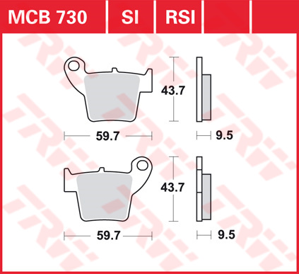 Trw Jeu De Plaquettes De Frein Mcb730 - Image 5