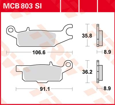 TRW Remblokken, en remschoenen voor de moto, MCB803SI Sinter offroad