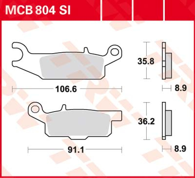 TRW Remblokken, en remschoenen voor de moto, MCB804SI Sinter offroad