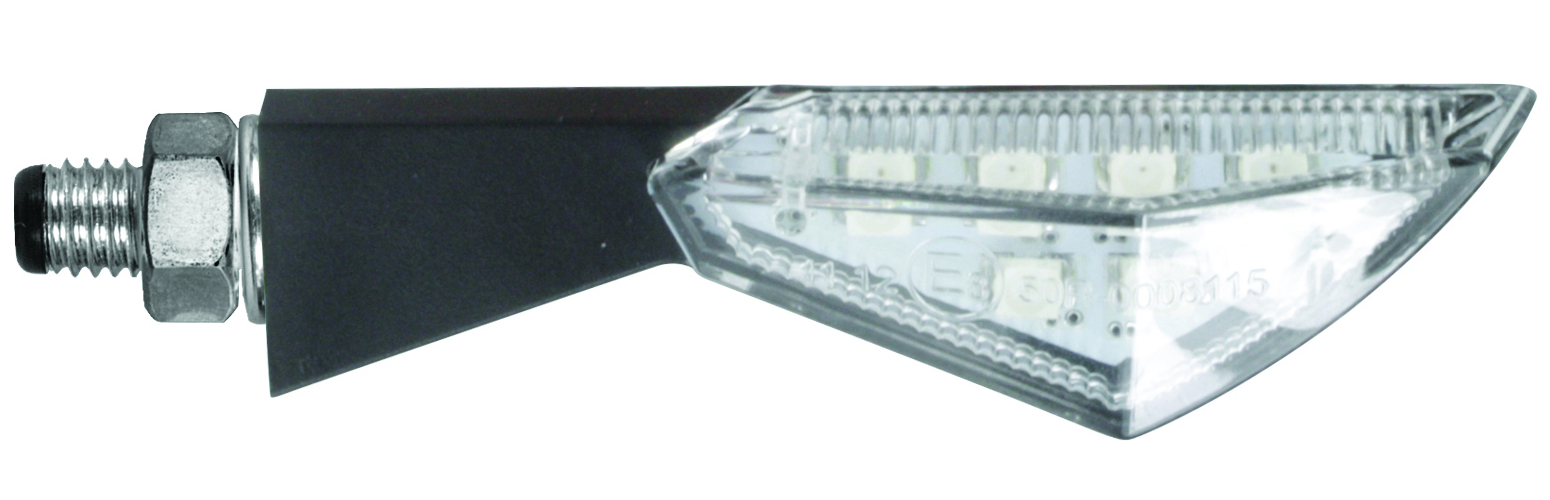 CHAFT Zoom, Knipperlichten voor de motorfiets, Zwart met transparante lens (per paar)