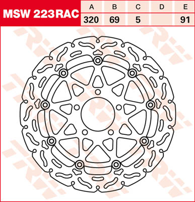 TRW Remschijf, remschijven voor de moto, MSW223RAC