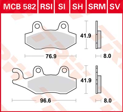 Plaquettes de Frein TRW - métal fritté - MCB582SH - Image 4