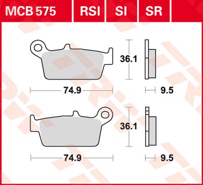 Trw Kit De Plaquettes De Frein, Frein À Disque Mcb575 - Image 4