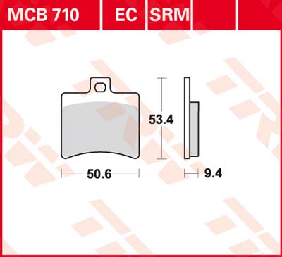 TRW Remblokken, en remschoenen voor de moto, MCB710SRM Sinter maxi scooter