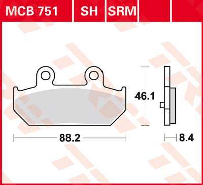 Trw Jeu De Plaquettes De Frein Mcb751srm - Image 4