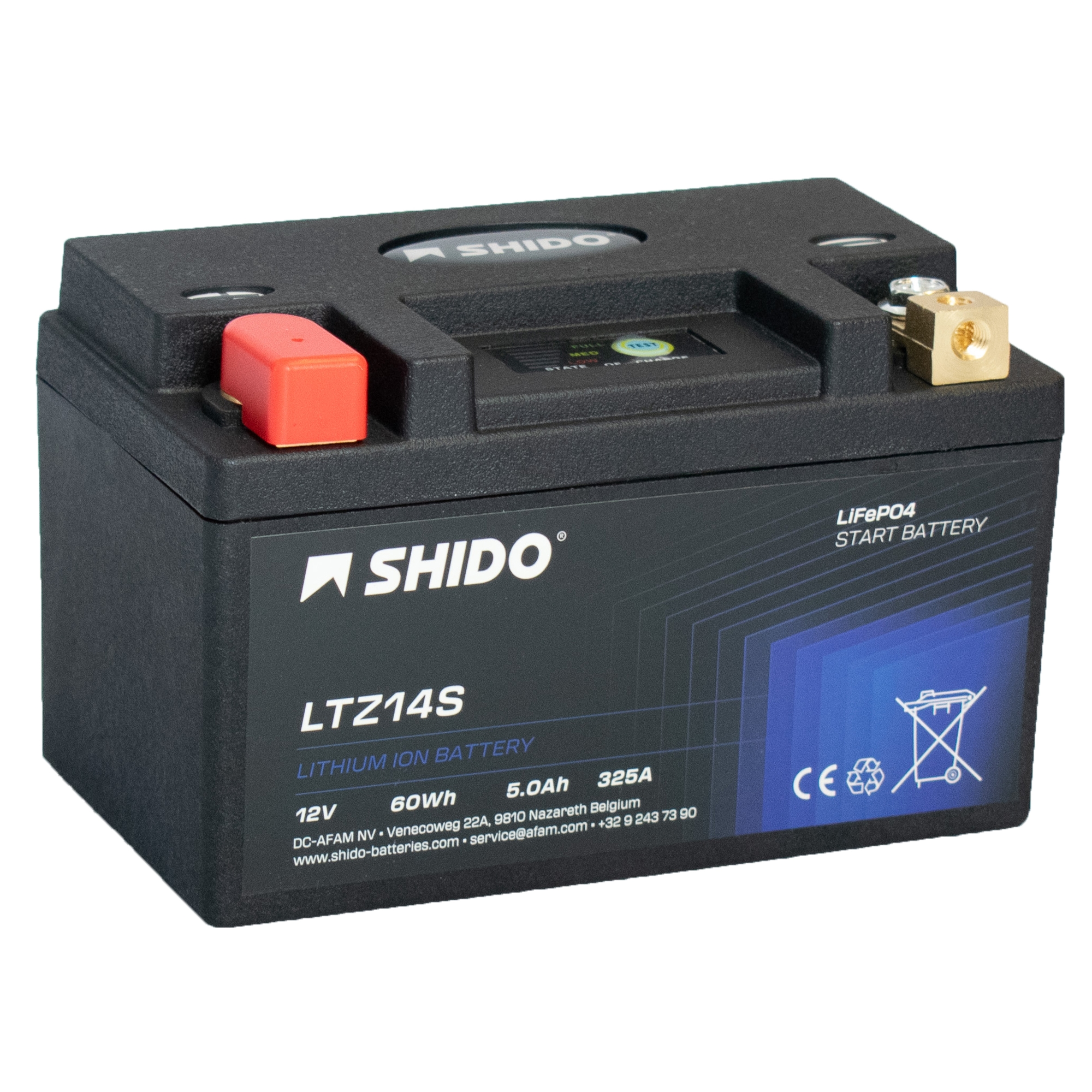 SHIDO Lithium-Ion battery, Batteries for motorcycle & scooter, LTZ14S