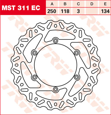 TRW Remschijf, remschijven voor de moto, MST311EC