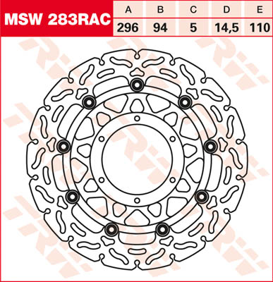 TRW Remschijf, remschijven voor de moto, MSW283RAC