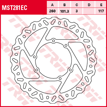 TRW Remschijf, remschijven voor de moto, MST281EC