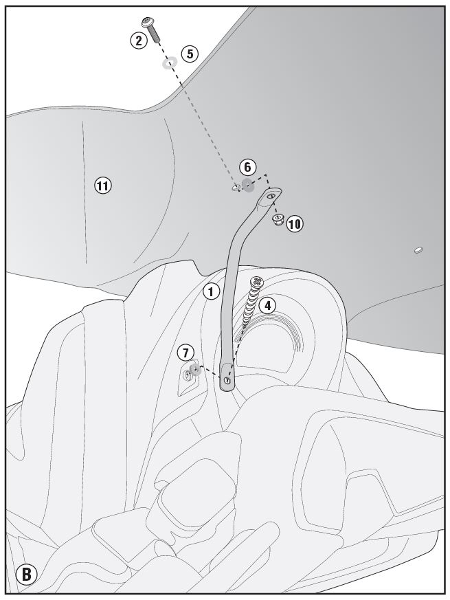 GIVI Bevestigingskit windscherm, moto en scooter, D2123KIT