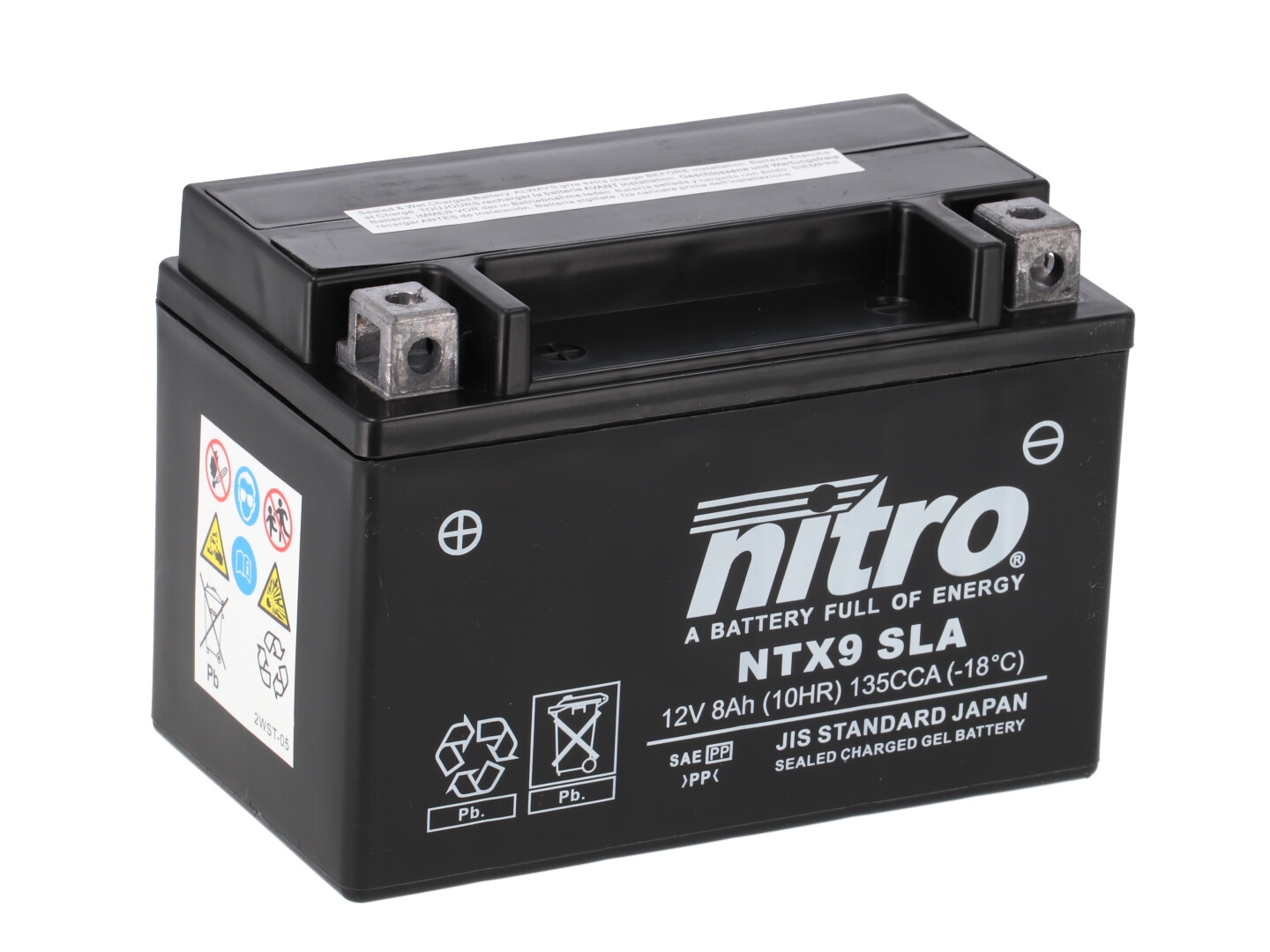 NITRO Gesloten batterij onderhoudsvrij, Batterijen voor motor & scooter, NTX9-SLA