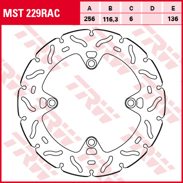 TRW Remschijf, remschijven voor de moto, MST229RAC