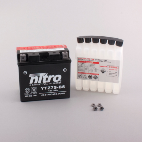 NITRO Gesloten batterij met zuurpakket, Batterijen moto & scooter, NTZ7S-BS