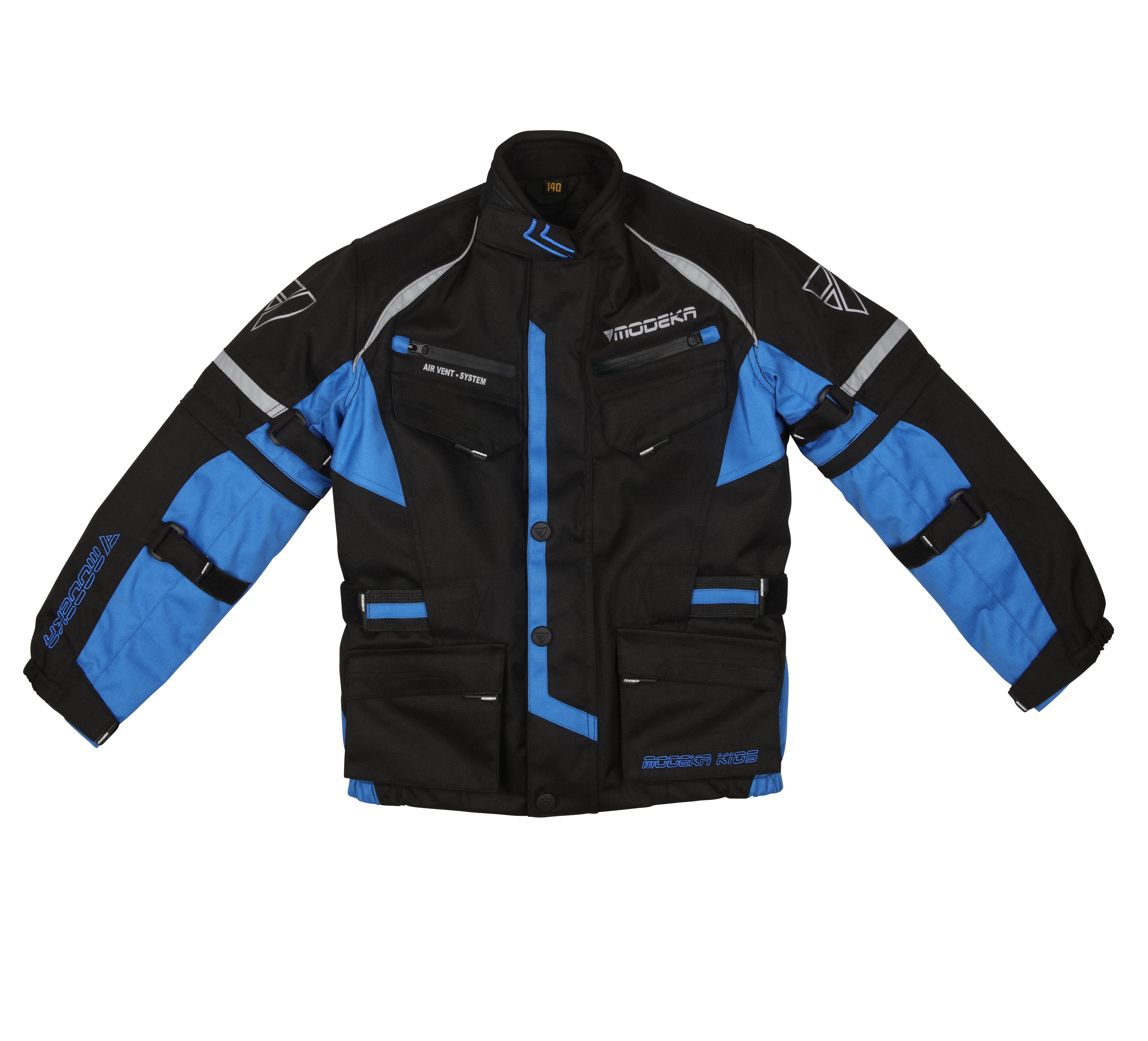 MODEKA Tourex Kids II, Kinder motorjas,  Zwart-Blauw