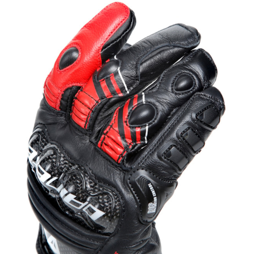 Dainese Impeto Black Lava Red Motorcycle Gloves L