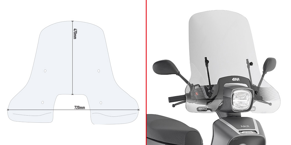 GIVI Windscherm, moto en scooter, 9031A excl. montagekit