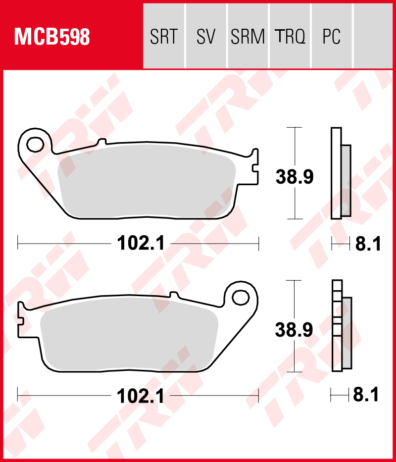 Trw Jeu De Plaquettes De Frein Mcb598trq - Image 3