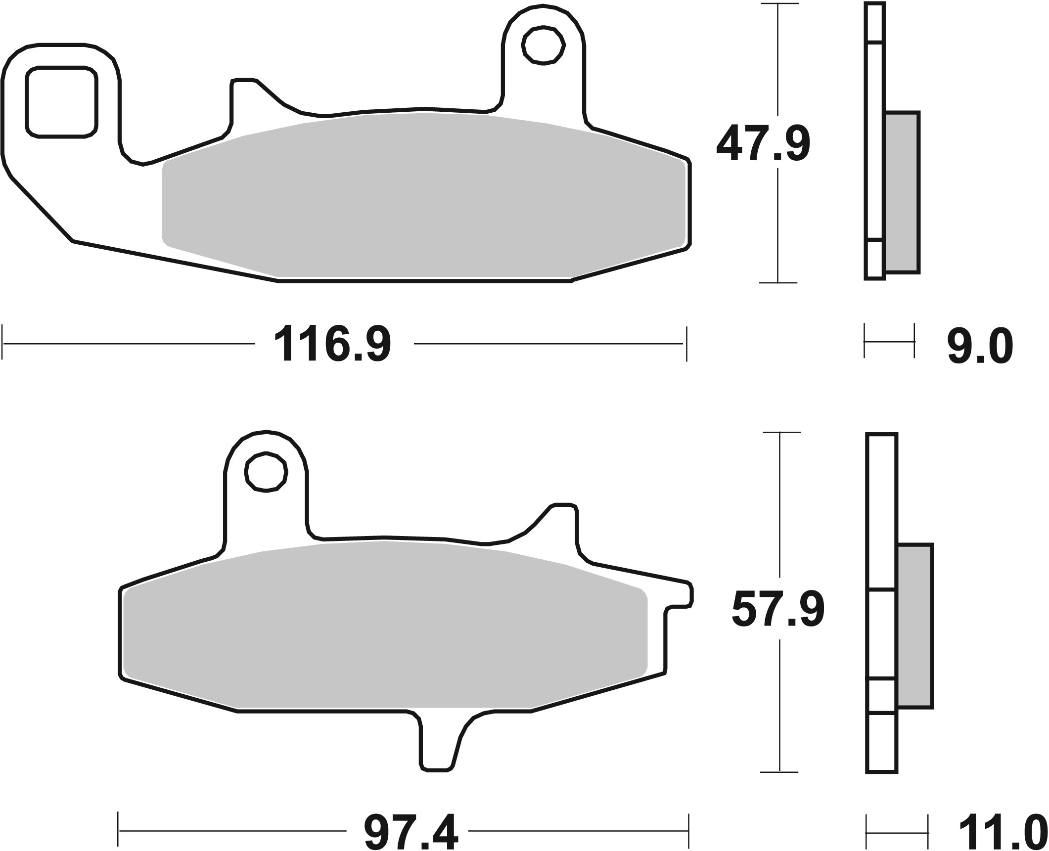 BREMBO Plaquettes de frein moto, Route Métal Fritté 07SU15SA